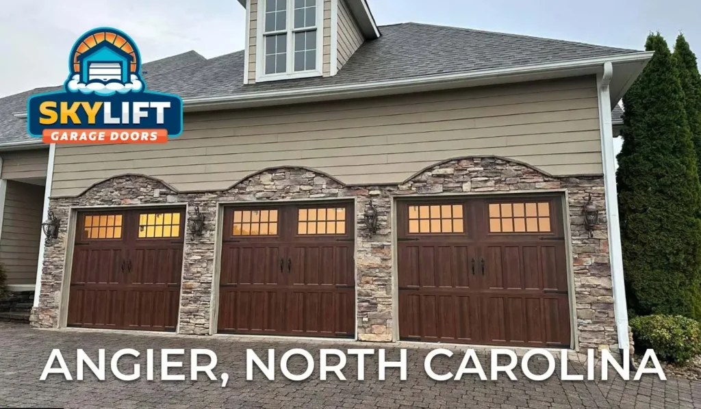 angier, nc - wooden garage door