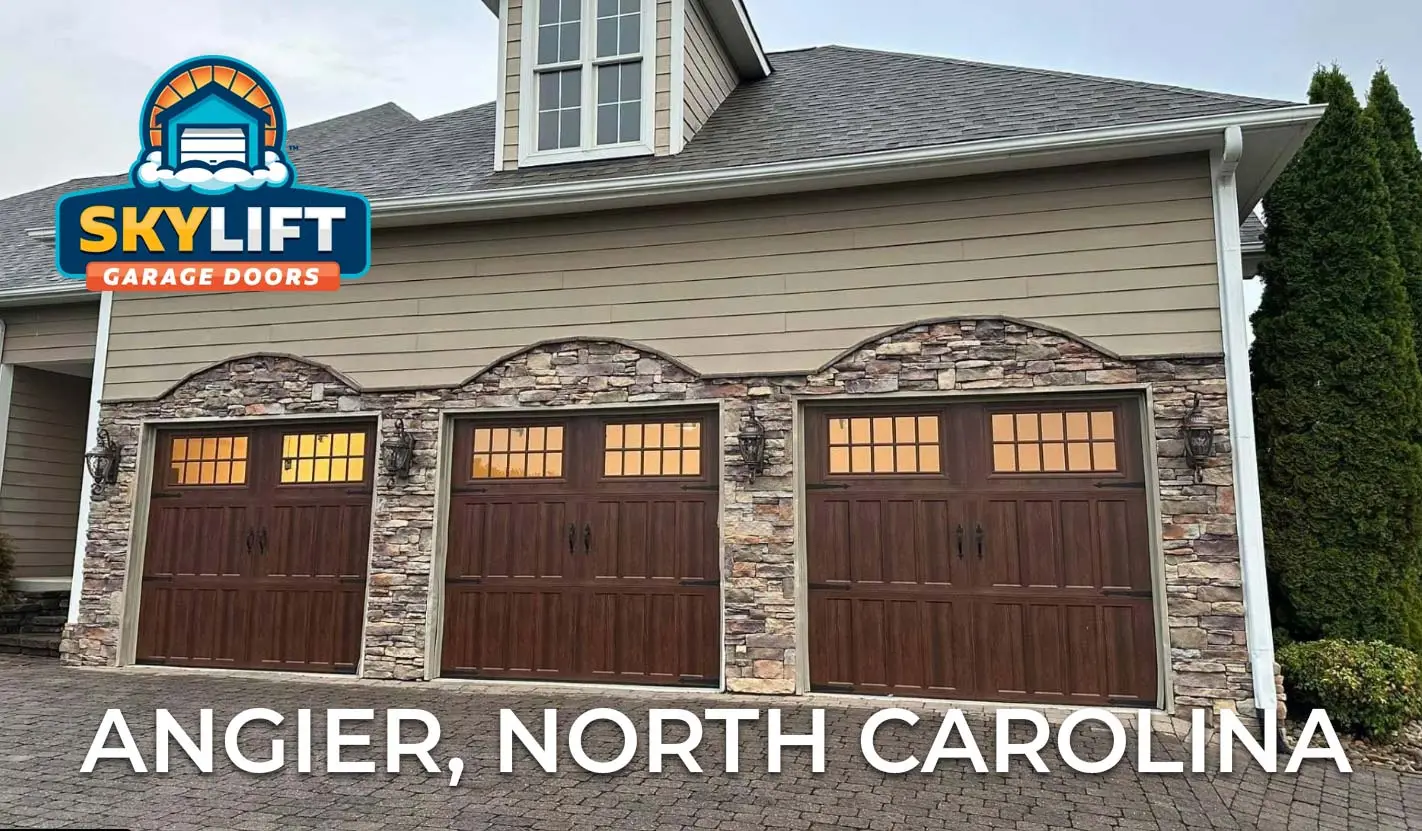 angier, nc - wooden garage door
