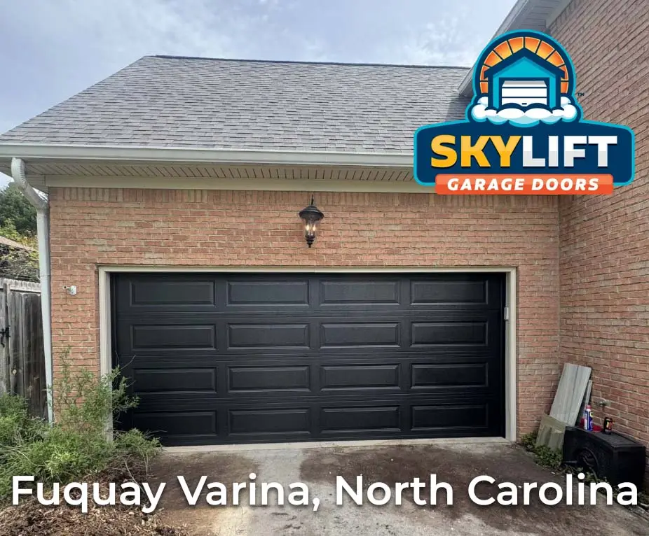 Fuquay Varnia, NC - Black Garage Door
