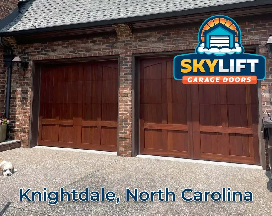 Knightdale, NC - wooden double garage door