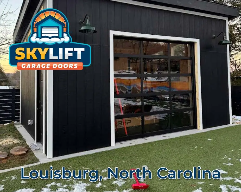 Louisburg, NC - glass garage door
