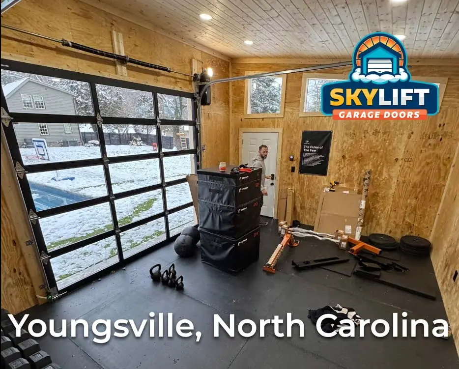 Youngsville, NC - glass garage door