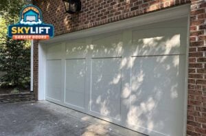 white modern double car overhead door
