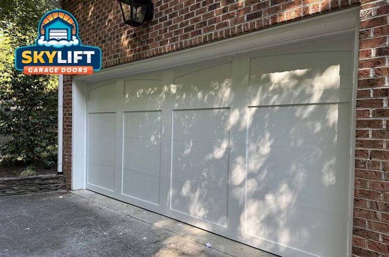 white modern double car overhead door