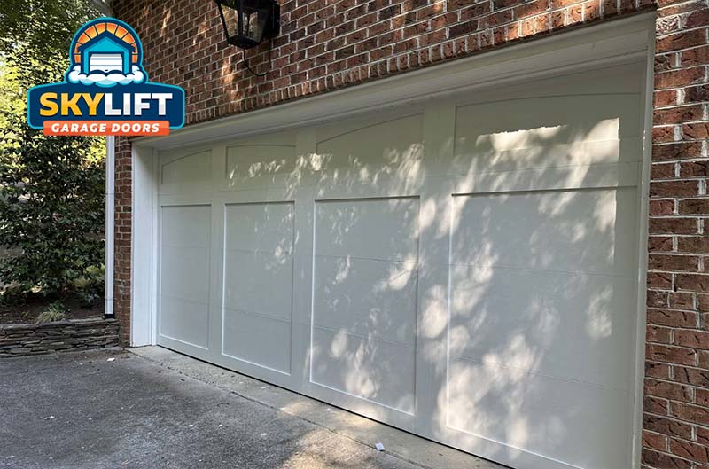 white modern double car overhead door