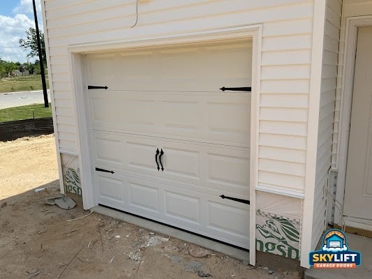 white garage door