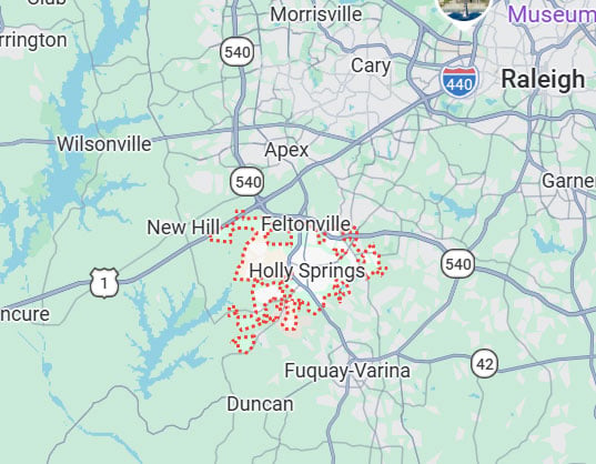 holly springs neighborhood map