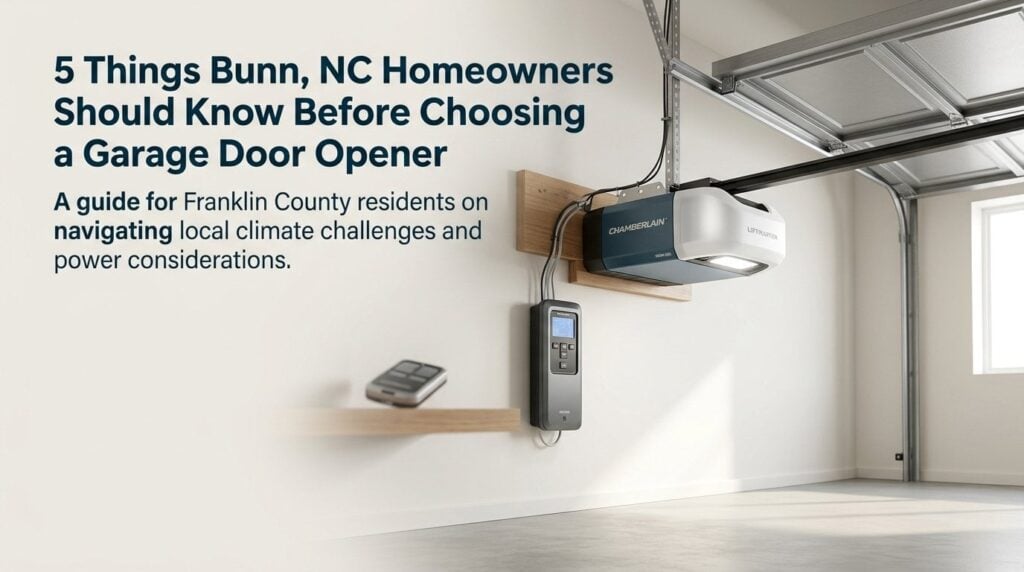 5 things bunn, nc homeowners should know before choosing a garage door opener