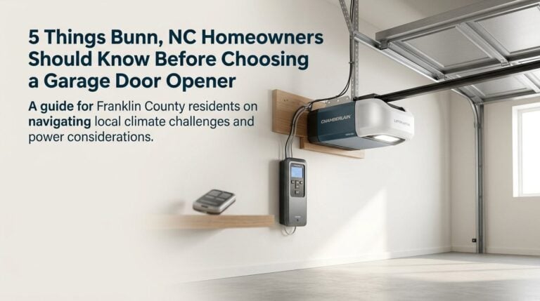 5 things bunn, nc homeowners should know before choosing a garage door opener