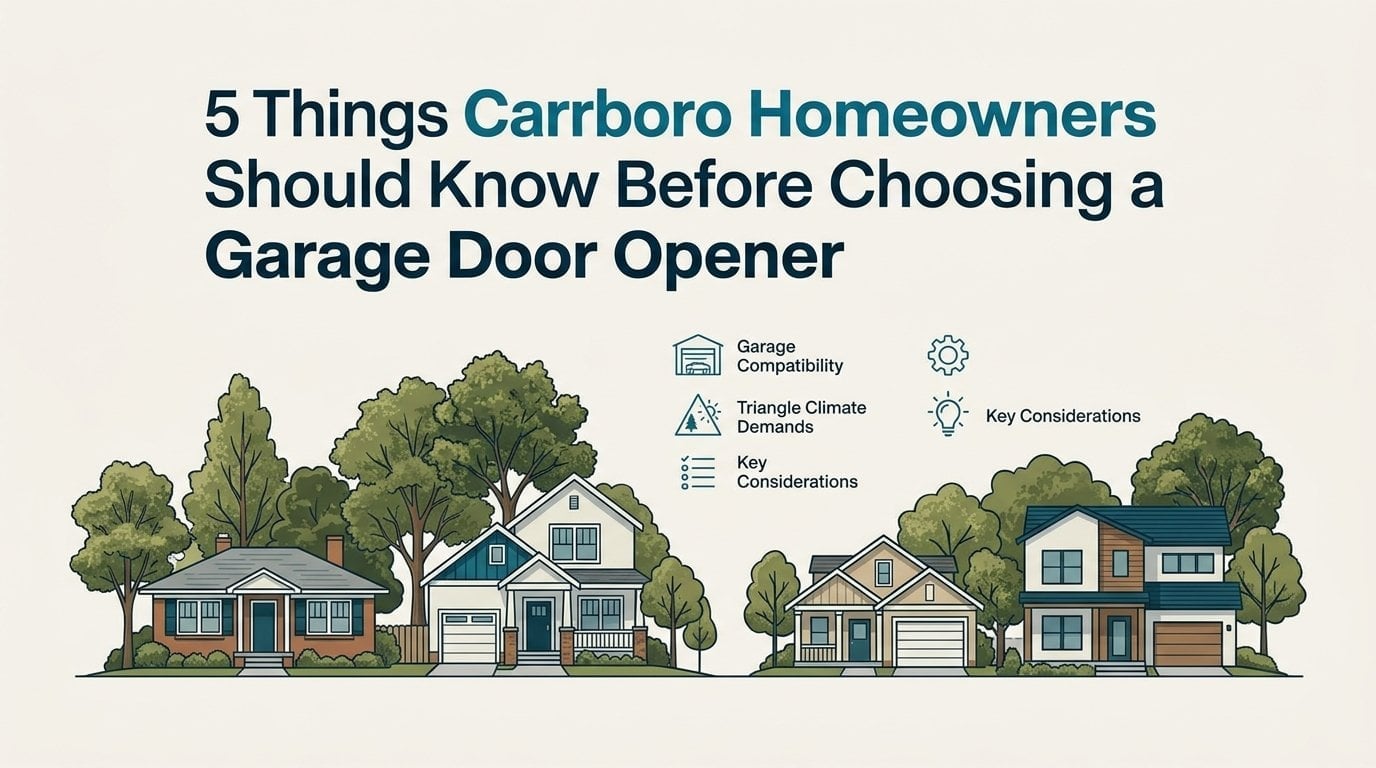 5 Things Carrboro Homeowners Should Know Before Choosing a Garage Door Opener