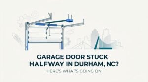 Garage Door Stuck Halfway in Durham, NC? Here’s What’s Going On
